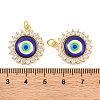 Rack Plating Brass Micro Pave Cubic Zirconia Pendants KK-H486-21G-01-3