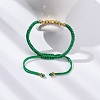 Polyester Cord Braided Bead Bracelets for Women BJEW-L698-01G-05-1