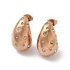 304 Stainless Steel Teardrop Stud Earrings EJEW-B108-05RG-A-3