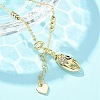 Brass Micro Pave Clear Cubic Zirconia Charm Bracelets for Women BJEW-C083-13G-3