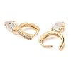Brass with Cubic Zirconia Dangle Hoop Earrings EJEW-G362-06KCG-2