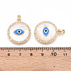 Brass Micro Pave Cubic Zirconia Pendants KK-N258-05G-3