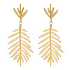 304 Stainless Steel Leaf Theme Stud Earrings For Women EJEW-B110-03G-04-1