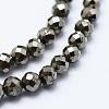 Natural Pyrite Beads Strands G-J369-19-3mm-3
