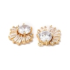 Brass Pave Cubic Zirconia with Glass Pendants KK-G465-41G-2