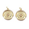 Brass Micro Pave Clear Cubic Zirconia Pendants X-ZIRC-O035-09G-1