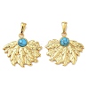 304 Stainless Steel with Synthetic Turquoise Pendants STAS-L309-21H-G-1