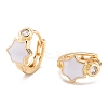 Brass Micro Pave Clear Cubic Zirconia Huggie Hoop Earrings EJEW-P187-B11-2