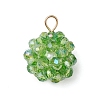 7Pcs 7 Colors Chakra Faceted Glass Pendants PALLOY-JF03653-3