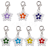 21Pcs 7 Colors Star Glass Seed Beaded Locking Stitch Markers HJEW-SC0001-53-1