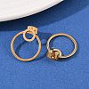 304 Stainless Steel Ring Stud Earrings EJEW-I320-12G-2
