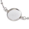 304 Stainless Steel Round Cabochon Setting Bracelets BJEW-JB11090-02-3