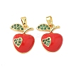 Brass Micro Pave Clear Cubic Zirconia Pendants KK-B139-05G-1