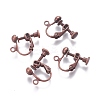 Rack Plated Brass Screw Clip-on Earring Findings KK-P169-04R-1