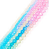 12 Strands 3 Styles Gradient Color Baking Paint Glass Bead Strands DGLA-TA0001-21E-2