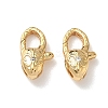 Oval Brass Micro Pave Cubic Zirconia Lobster Claw Clasps KK-Z136-22G-03-1