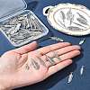 60Pcs Tibetan Style Alloy Feather Pendants TIBEP-FS0001-21-11