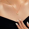 Elegant and Stylish Brass Sparkling Clear Cubic Zirconia Star Pendant Necklaces for Women BI4954-1-3