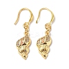 Colorful Cubic Zironia Conch Shape Dangle Earrings EJEW-B017-20G-1