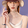 4Pcs 4 Colors PU Leather Simple Plain Double Loops Wrap Bracelets Set with Alloy Heart Clasps for Women BJEW-FI0001-73-6