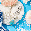 Tortoise & Round Synthetic Turquoise Pendant Decoration HJEW-JM02295-01-2