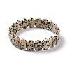 Natural Dalmatian Jasper Oval Beaded Stretch Bracelet G-E010-01K-1