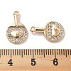 Rack Plating Brass Clear Cubic Zirconia Pendants KK-M102-22G-A-3