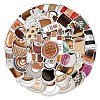 50Pcs Coffee PVC Stickers PW-WG50366-01-2