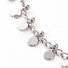 Brass Flat Round Charm Anklets for Women Girls AJEW-AN00382-2