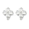Brass Micro Pave Cubic Zirconia Stud Earring Findings KK-Z094-07P-2
