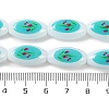 Printing Glass Oval Beads for Necklaces Bracelets Making GLAA-B020-01A-09-5