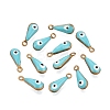 Antique Golden Plated Brass Enamel Charms KK-Q571-02H-1