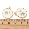Brass Micro Pave Clear Cubic Zirconia and Enamel Pendants KK-Q031-13G-3