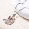 Brass Cute Cup Fox Pendant Cable Chain Necklaces for Women LS-NJEW-C067-03P-2