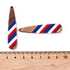 Independence Day Opaque Striped Resin & Walnut Wood Pendants RESI-U010-02E-3