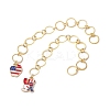 10Pcs USA Flag Element Apple/Star/Bowknot Alloy Enamel Knitting Row Counter Chains & Locking Stitch Markers Kits HJEW-JM01337-3