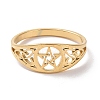 Pentacle with Sailor's Knot Finger Ring LS-RJEW-P037-01G-2