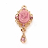 Alloy Cameo Oval Resin Pendants ENAM-M055-38G-01-1