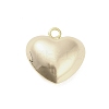 Three-Dimensional Heart Brass Pendants KK-V006-03G-01-2