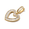 Brass Pave Clear Cubic Zirconia Pendants KK-H519-13G-2
