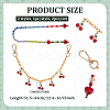 2Pcs 2 Styles Glass Beaded and Alloy Cherry Aluminum Chains Bag Decorative Chains HJEW-PH02234-2