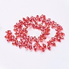 Electroplate Glass Faceted Teardrop Beads Strands EGLA-D014-16-2