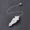 Natural Quartz Crystal Pointed Dowsing Pendulums AJEW-B020-03P-08-3