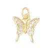 Rack Plating Brass Micro Pave Clear Cubic Zirconia Charms KK-Z060-05G-01-1