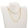 Brass Paperclip Chain Double Layer Necklaces NJEW-JN03054-4