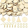 DIY Rhombus/Triangle/Oval Natural Poplar Wood Pendant Dangle Earring Making Kits DIY-YW0010-47-1