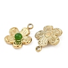 Natural Green Onyx Agate(Dyed & Heated) Flower Charms STAS-I325-143G-02-2