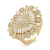 Rack Plating Brass Micro Pave Cubic Zirconia Cuff Finger Rings for Women RJEW-C114-21A-G-1