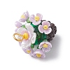 Resin Glass Seed Beaded Flower Pendants PALLOY-MZ01106-01-4