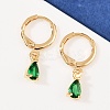 Brass Micro Pave Cubic Zirconia Teardrop Hoop Earrings EJEW-K309-18G-02-1